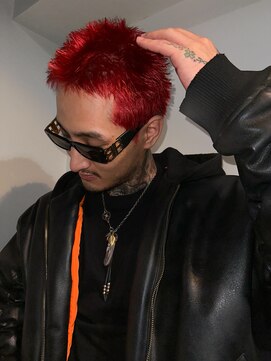 ヌウ(nuu) 〈生平〉メンズ/おしゃれ坊主/ダブルカラー/ベリーショート/赤髪