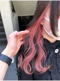 ピンクインナーカラー/ピンクベージュ/ホワイトピンク/ブリーチ