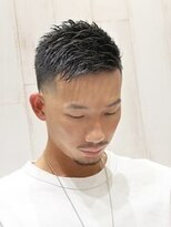 ヨシザワインク プレミアム 横浜 桜木町店(YOSHIZAWA Inc. PREMIUM) メンズ黒髪バーバーワイルドフェードアップバング