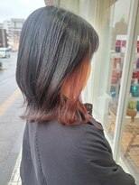 ジプソ(Gypso Hair salon)&nbsp;くびれボブ×イヤリングカラーアプリコットオレンジ
