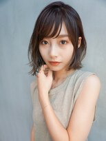 大人ボブ_セシルカットココアブラウンフリンジウェーブ_47749