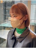 【DIFINO 青山】オン眉ボブ×ピンクベージュ