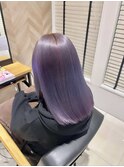 ダブルカラーケアブリーチインナーカラー韓国20代前髪カット