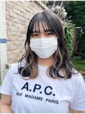 小顔前髪顔周りレイヤー×インナーカラー デザインカラー 