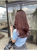 透明感ピンクラベンダーブラウン艶カラー