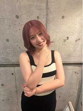 エミュ 天文館店(eMu) ピンクラベンダー×波巻きウェーブ