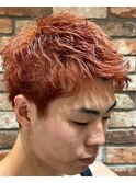 ツーブロックビジネスショートフェードスパイラルツイストパーマ