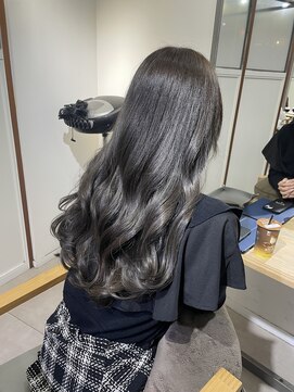 メゾン(Maison) 黒髪ボブルフ小顔ネビージュワンレングレージュ髪質改善名古屋栄