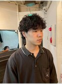 MEN’S HAIR/ブルーブラック/フェザーパーマ/心斎橋
