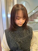 アム(amu)&nbsp;酸性ストレート/レイヤーカット/くびれミディ/ピンクブラウン