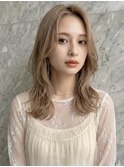 ブリーチ/ハイトーン/似合わせカット/ウェーブミディアム/渋谷
