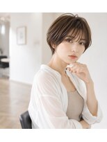バグズ ヘアデザイン 桔梗が丘店(Baguz HAIR DESIGN)&nbsp;丸みショートボブ×耳掛けショート×シースルーバング