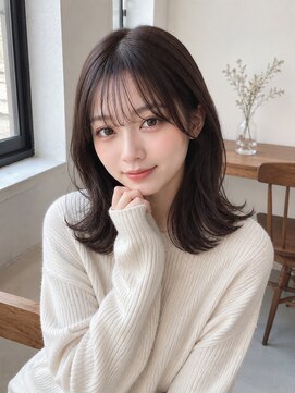 ロティー 天神(loty) ミディアム レイヤー ボブ 小顔 似合わせ 透明感カラー