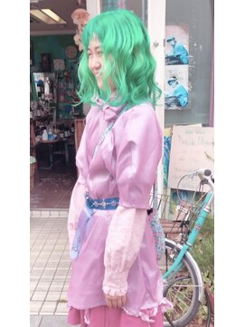 ピエスデシュブー(piece des cheveux) キャンディグリーングラデーション