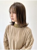 【FOLK】透明感グレージュ☆似合わせ外ハネミディアムボブ♪