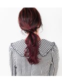 バレイヤージュカラー×ヘアアレンジ