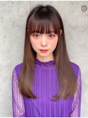 石塚／小顔ぱっつん前髪ワンカールロング10代20代韓国ヘア新宿