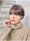 ショートボブパーマ20代30代40代イヤリングカラー大人可愛い