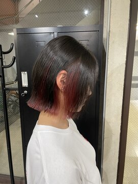 ジブル(Giblle.) 【Giblle.】インナーレッド/艶ボブ/韓国ヘア/透明感カラー