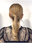 結婚式お呼ばれヘアセットタイトポニーテール【カミケン黒岩店】