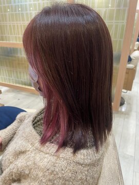 アドラーブル 長岡リップス旭岡店(adorable) 20代30代/インナーカラー/チェリーレッド