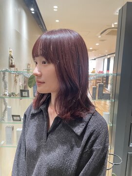クレオヘア インターナショナル 八丁堀店 ブリーチなしのred brown