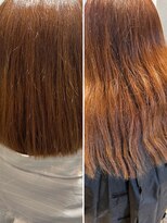 クララ カシハラ(CLALA Kashihara)&nbsp;【ビフォーアフター】髪質改善/切りっぱなし/ナチュラルブラウン