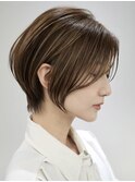 表参道髪質改善カラーミディアムボブアッシュグレージュ50代60代