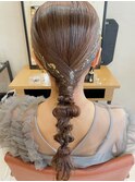 ヘアアレンジ お呼ばれヘア タイトヘア ミディアム セミロング