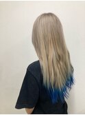ホワイトベージュ×ブルーカラー