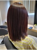 ミディアムヘア縮毛矯正