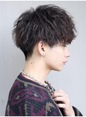 ツイストスパイラルパーマ波打ちパーマ刈り上げマッシュ