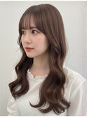 髪質改善 透明感カラー 前髪カット ブラウンベージュ アッシュ