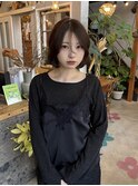 透明感カラー　オリーブベージュ