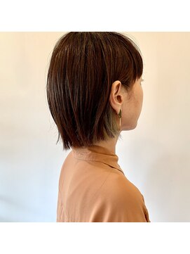 ヘアーサロンフラン(Fran) きりっぱなしボブ×イヤリングカラー♪大人可愛いバランス♪