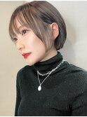 #ショートボブ #オリーブグレージュ