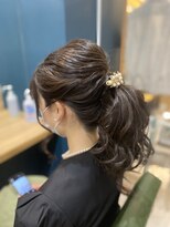 ヘアサロンアンドヘアメイクディー(hair salon hair make D)&nbsp;仙台D  ヘアセット 結婚式 お呼ばれ ポニーテールヘアアレンジ