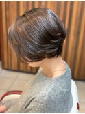 30代40代50代/グラデーション/ショートカット/アッシュブラウン/
