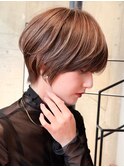 ハイライトショートヘアダブルカラーイルミナカラーオージュア