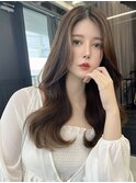 大人美人レイヤーカット 韓国前髪ワンカールヘア 20代30代40代