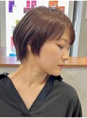 30代40代大人女性/前髪ありショートボブ/ショートヘア/髪質改善