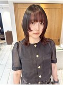 ウルフカット　デザインカラー　ダブルカラー　レッド　インナー