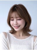 韓国レイヤー顔周りカット透明感カラー髪質改善艶髪シースルー