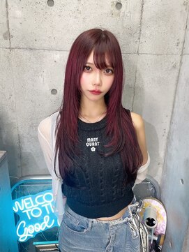 アールイーバイインク 渋谷(Re. by INK.) ピンクブラウンカラー×エクステ