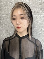 サンク 原宿 表参道(cinq)&nbsp;フェイスフレーミングインナーカラーボブホワイトベージュ30代