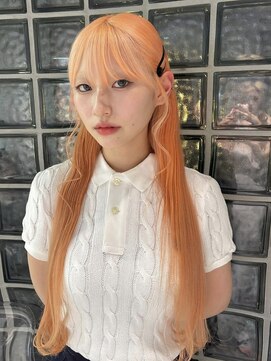 ペレ アネックス 大阪梅田茶屋町店(PELE ANNEX) くびれヘア/アプリコットオレンジ/夏のヘアアレンジ/梅田