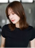 ★黒髪クラゲヘアーオリーブグレー小顔ココアベージュ韓国ヘア