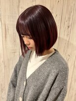 ルルズ(LULUS) ミニボブワインレッドボルドーレッドピンクブラウン京都駅カラー