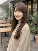 チョコレートブラウン×ロングレイヤースタイル