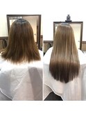 編み込みロングベージュ
